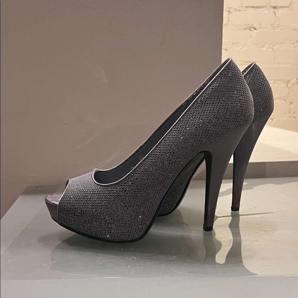 Chinese Laundry Charcoal Peep-Toe Heels